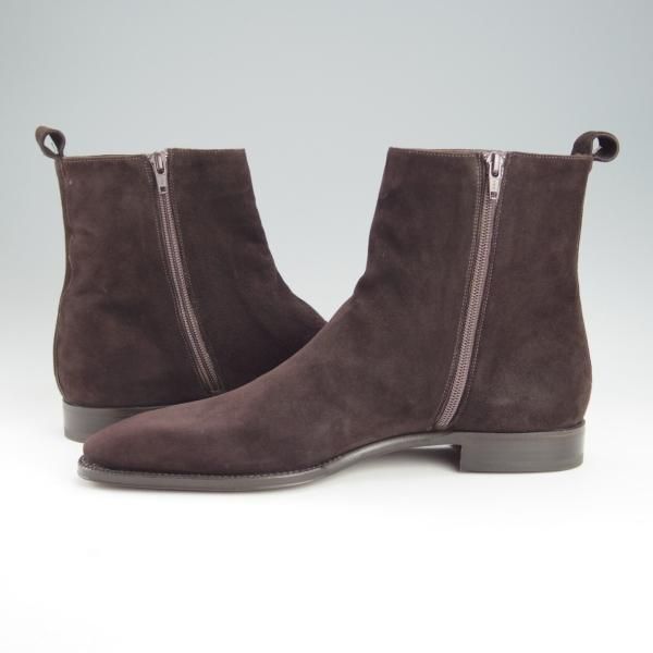 未使用★(伊)Roland 1953/ローランド SIZE 8【ブラックラピド製法★サイドジップブーツ/スエード】濃茶/メンズ★i466