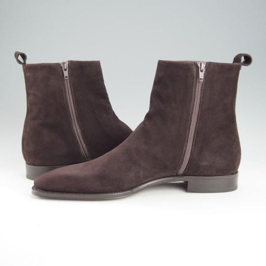 未使用★(伊)Roland 1953/ローランド SIZE 8【ブラックラピド製法★サイドジップブーツ/スエード】濃茶/メンズ★i466