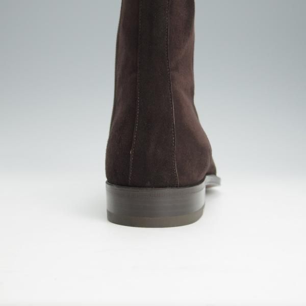 未使用★(伊)Roland 1953/ローランド SIZE 8【ブラックラピド製法★サイドジップブーツ/スエード】濃茶/メンズ★i466