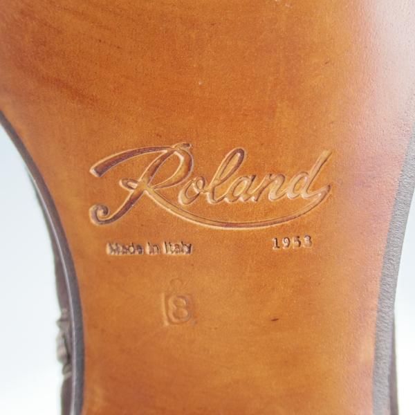 未使用★(伊)Roland 1953/ローランド SIZE 8【ブラックラピド製法★サイドジップブーツ/スエード】濃茶/メンズ★i466