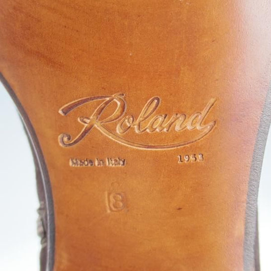 未使用★(伊)Roland 1953/ローランド SIZE 8【ブラックラピド製法★サイドジップブーツ/スエード】濃茶/メンズ★i466