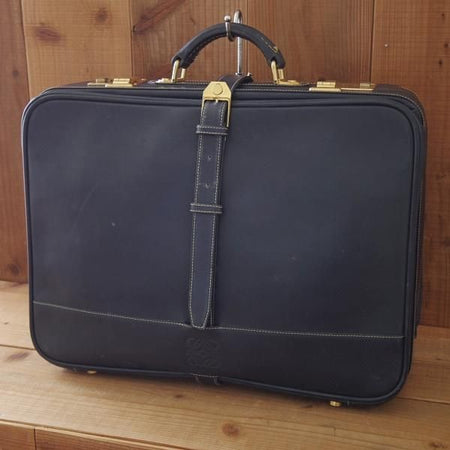 極上★(スペイン)ロエベ/LOEWE【高額★レザー/トランクケース(ソフトタイプ)】メンズ/ビジネス/バッグ/紺/革/鞄/ブリーフ★N5826