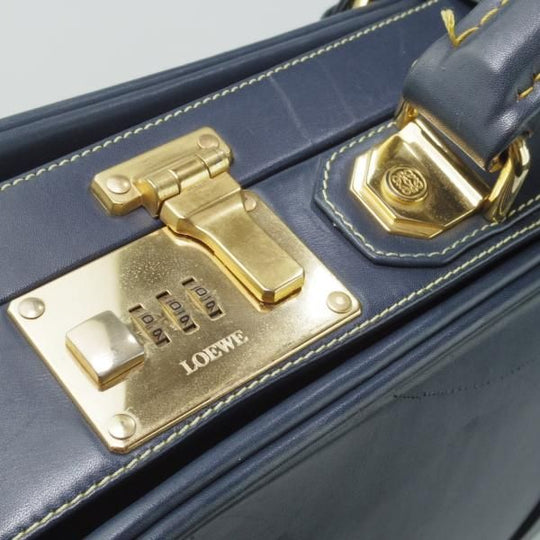 極上★(スペイン)ロエベ/LOEWE【高額★レザー/トランクケース(ソフトタイプ)】メンズ/ビジネス/バッグ/紺/革/鞄/ブリーフ★N5826