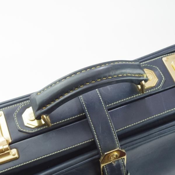極上★(スペイン)ロエベ/LOEWE【高額★レザー/トランクケース(ソフトタイプ)】メンズ/ビジネス/バッグ/紺/革/鞄/ブリーフ★N5826