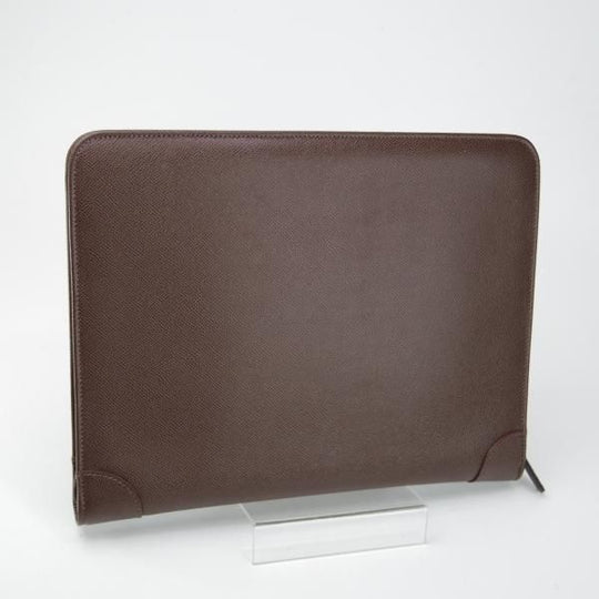 極美品★(仏)モラビト/MORABITO【定価7万円程度★レザー/クラッチバッグ】ユニセックス/メンズ&レディース/ビジネス/バッグ/濃茶/鞄★N5832