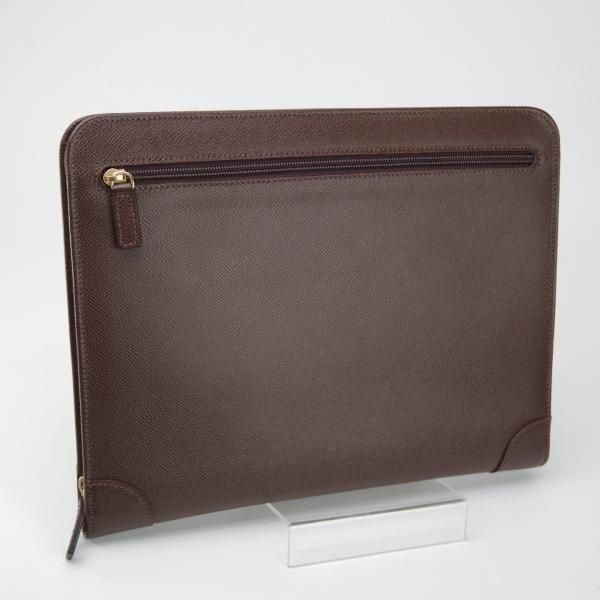 極美品★(仏)モラビト/MORABITO【定価7万円程度★レザー/クラッチバッグ】ユニセックス/メンズ&レディース/ビジネス/バッグ/濃茶/鞄★N5832