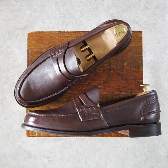 美品★チャーチ 90F/UK9【定価￥157,300-★コインローファー/Pembrey】126ラスト/ビーフロール/カーフ/濃茶/メンズ/Church's★i482