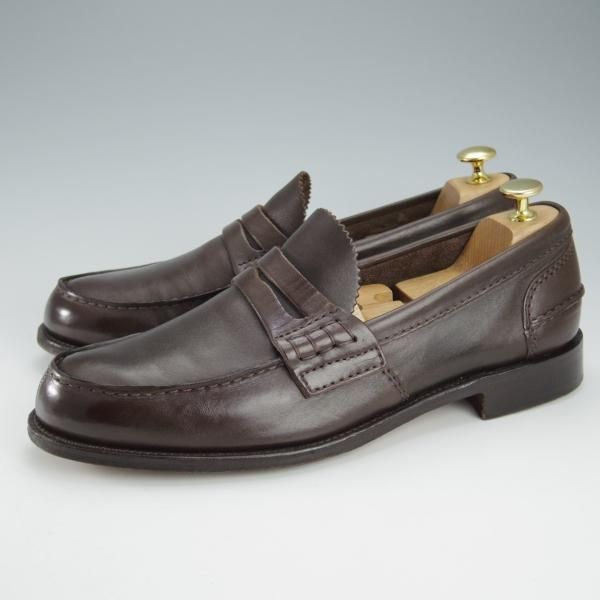 美品★チャーチ 90F/UK9【定価￥157,300-★コインローファー/Pembrey】126ラスト/ビーフロール/カーフ/濃茶/メンズ/Church's★i482