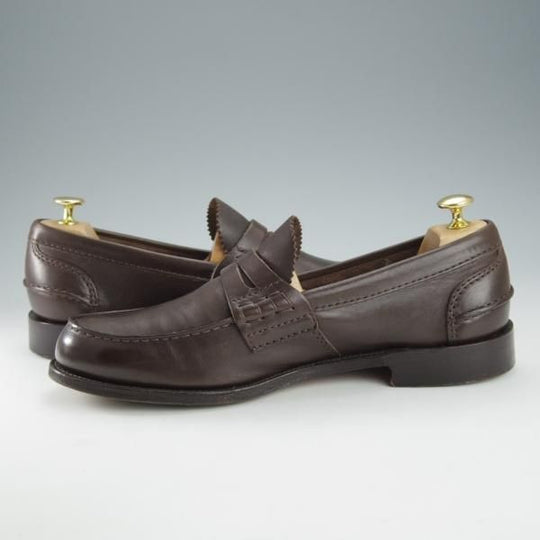 美品★チャーチ 90F/UK9【定価￥157,300-★コインローファー/Pembrey】126ラスト/ビーフロール/カーフ/濃茶/メンズ/Church's★i482