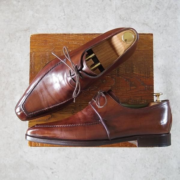 美品★(仏)ベルルッティ SIZE 8【★ヴェネチアレザー/Uチップ】1100/濃茶/メンズ/Berluti★i488