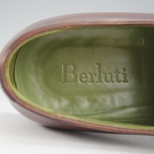 美品★(仏)ベルルッティ SIZE 8【★ヴェネチアレザー/Uチップ】1100/濃茶/メンズ/Berluti★i488