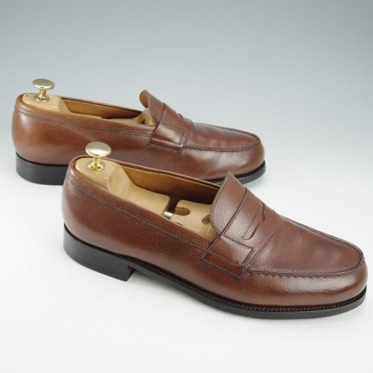 ★J.M.ウェストン 6.5D【現行定価￥126,500-★180/旧ロゴ/コインローファー】グレインレザー/茶/メンズ/Weston/ウエストン★i490