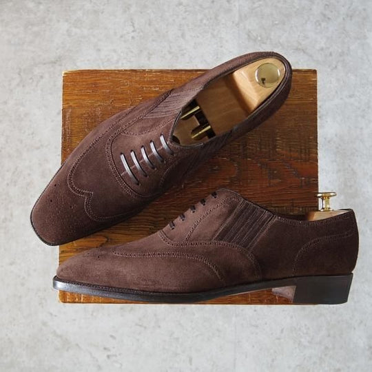 美品★(英)アンソニー・クレバリー 7.5E【モデル定価￥275,000-★CHURCHILL/チャーチル】スエード/濃茶/ANTHONY CLEVERLEY★i492