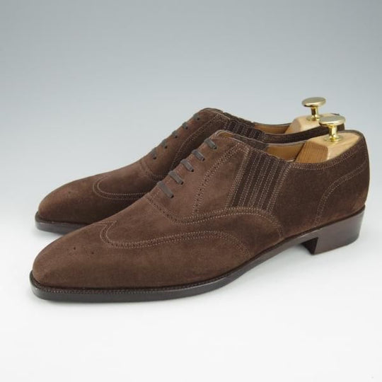 美品★(英)アンソニー・クレバリー 7.5E【モデル定価￥275,000-★CHURCHILL/チャーチル】スエード/濃茶/ANTHONY CLEVERLEY★i492