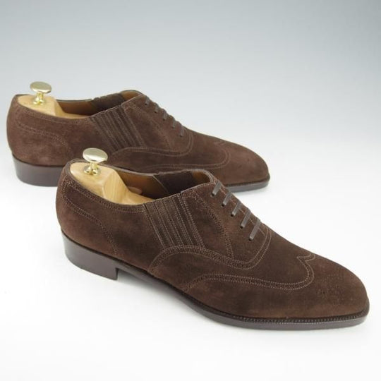 美品★(英)アンソニー・クレバリー 7.5E【モデル定価￥275,000-★CHURCHILL/チャーチル】スエード/濃茶/ANTHONY CLEVERLEY★i492