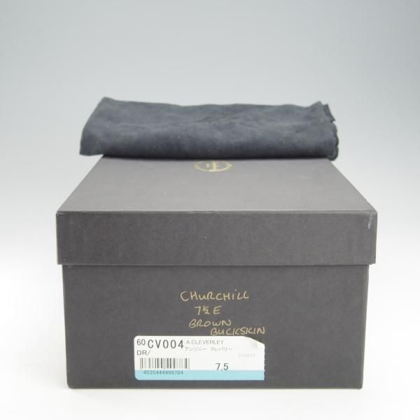 美品★(英)アンソニー・クレバリー 7.5E【モデル定価￥275,000-★CHURCHILL/チャーチル】スエード/濃茶/ANTHONY CLEVERLEY★i492