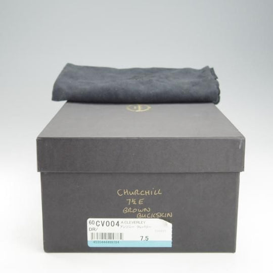 美品★(英)アンソニー・クレバリー 7.5E【モデル定価￥275,000-★CHURCHILL/チャーチル】スエード/濃茶/ANTHONY CLEVERLEY★i492