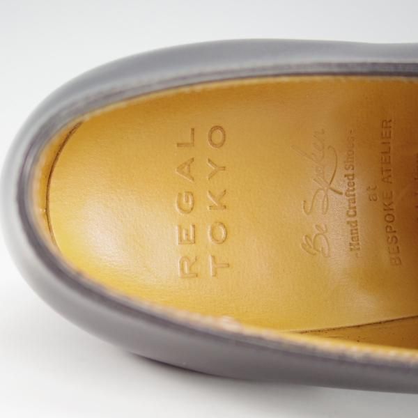 ほぼ試着程度★(銀座)REGAL TOKYO UK6程度【オーダー価格30万円以上★ビスポーク品/フルハンド】ハンドソーンウェルテッド製法/黒★i495