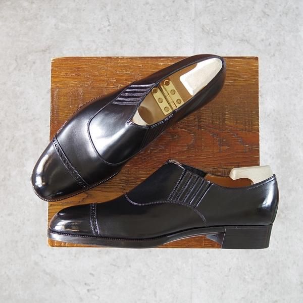 ほぼ試着程度★(銀座)MARQUESS/マーキス UK6程度【現行オーダー合計価格￥418,000〜★ビスポーク品/シューツリー付き】カーフ/黒★i496