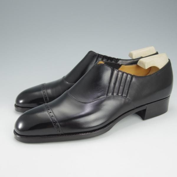 ほぼ試着程度★(銀座)MARQUESS/マーキス UK6程度【現行オーダー合計価格￥418,000〜★ビスポーク品/シューツリー付き】カーフ/黒★i496