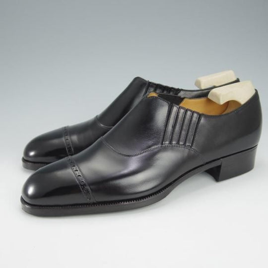 ほぼ試着程度★(銀座)MARQUESS/マーキス UK6程度【現行オーダー合計価格￥418,000〜★ビスポーク品/シューツリー付き】カーフ/黒★i496