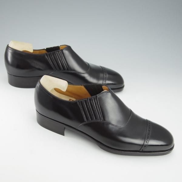 ほぼ試着程度★(銀座)MARQUESS/マーキス UK6程度【現行オーダー合計価格￥418,000〜★ビスポーク品/シューツリー付き】カーフ/黒★i496