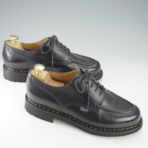 極美品★パラブーツ SIZE 6【定価￥79,200-★シャンボード/CHAMBORD】リスレザー/TEXソール/Uチップ/NUIT/紺/メンズ/Paraboot★i510