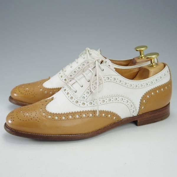 極上★チャーチ(レディース) SIZE 36.5【★バーウッド/BURWOOD 3W】フルブローグ/ウイングチップ/薄茶×白/カーフ/Church's★i511
