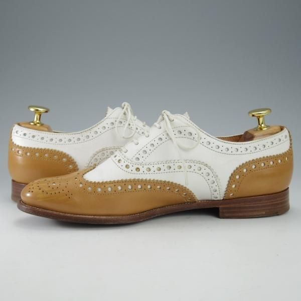 極上★チャーチ(レディース) SIZE 36.5【★バーウッド/BURWOOD 3W】フルブローグ/ウイングチップ/薄茶×白/カーフ/Church's★i511