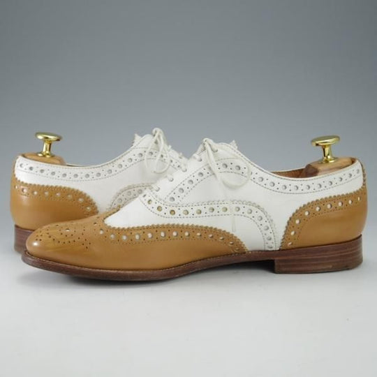 極上★チャーチ(レディース) SIZE 36.5【★バーウッド/BURWOOD 3W】フルブローグ/ウイングチップ/薄茶×白/カーフ/Church's★i511