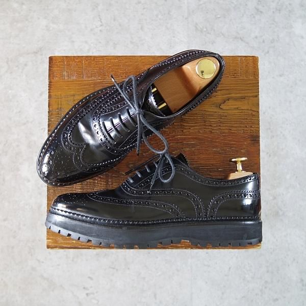 美品★チャーチ(レディース) SIZE 36【★INDIGO/インディゴ】フルブローグ/ポリッシュドバインダーカーフ/黒/Church's★i512