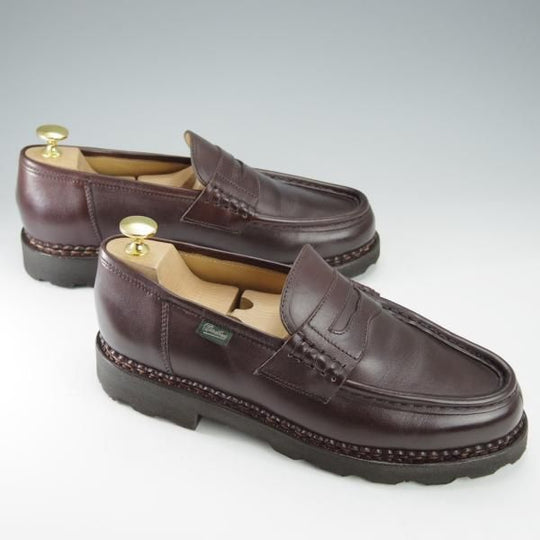極美品★パラブーツ SIZE 6.5【定価￥79,200-★ランス/REIMS/カフェ】CAFE/コインローファー/リスレザー/濃茶/メンズ/Paraboot★i513