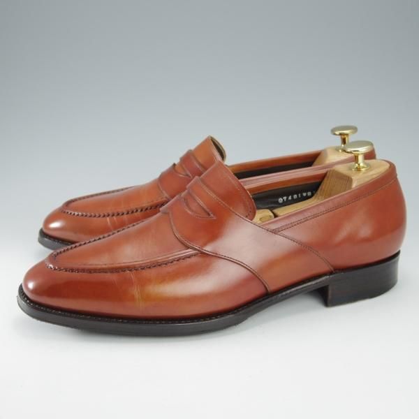 ★三陽山長 SIZE 8【定価￥80,300-★流也/RYUYA/R3011ラスト】コインローファー/フルストラップ/カーフ/茶/SanyoYamacho★i514