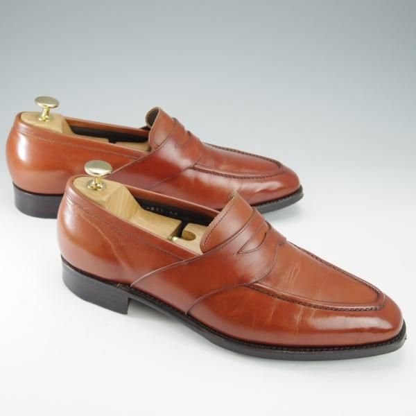 ★三陽山長 SIZE 8【定価￥80,300-★流也/RYUYA/R3011ラスト】コインローファー/フルストラップ/カーフ/茶/SanyoYamacho★i514