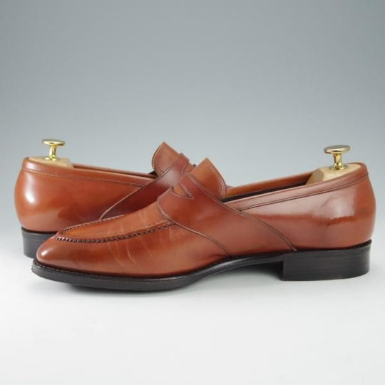 ★三陽山長 SIZE 8【定価￥80,300-★流也/RYUYA/R3011ラスト】コインローファー/フルストラップ/カーフ/茶/SanyoYamacho★i514