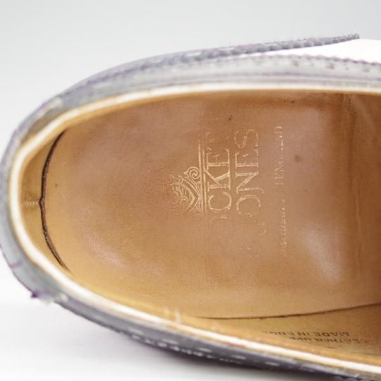 極上★クロケット&ジョーンズ 6.5E【コンビ仕様★SUFFOLK 2/スペクテイターシューズ】カーフ×ヌバック/紺×白/Crockett&Jones★i517