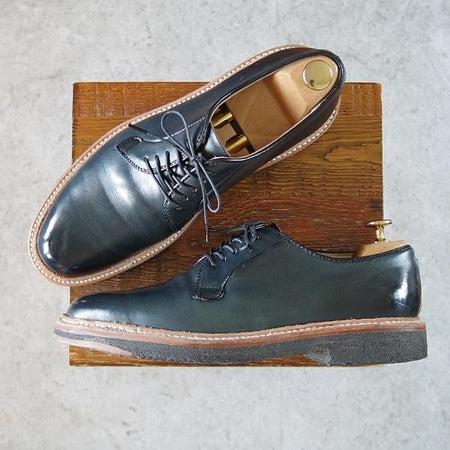 美品★オールデン 7.5D【クロムエクセルレザー仕様★バリーラスト/94708】プレーントゥ/紺/メンズ/Alden★i518