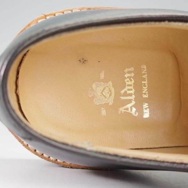 美品★オールデン 7.5D【クロムエクセルレザー仕様★バリーラスト/94708】プレーントゥ/紺/メンズ/Alden★i518