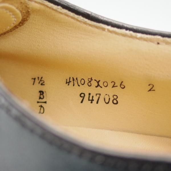 美品★オールデン 7.5D【クロムエクセルレザー仕様★バリーラスト/94708】プレーントゥ/紺/メンズ/Alden★i518