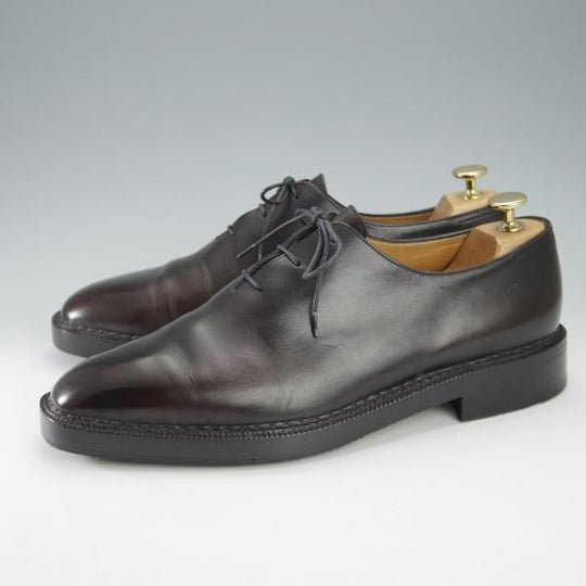 美品★(仏)ベルルッティ SIZE 8.5【貴重★ノルベジェーゼ製法のアレッサンドロ/ALESSANDRO】ホールカット/カーフ/濃茶/Berluti★i519