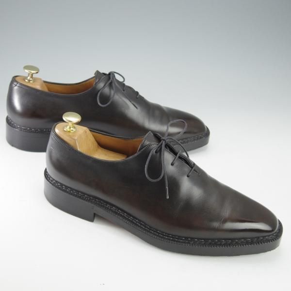 美品★(仏)ベルルッティ SIZE 8.5【貴重★ノルベジェーゼ製法のアレッサンドロ/ALESSANDRO】ホールカット/カーフ/濃茶/Berluti★i519