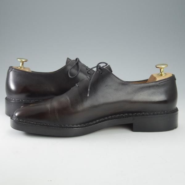 美品★(仏)ベルルッティ SIZE 8.5【貴重★ノルベジェーゼ製法のアレッサンドロ/ALESSANDRO】ホールカット/カーフ/濃茶/Berluti★i519