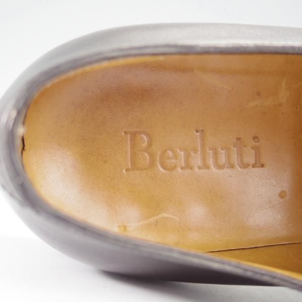 美品★(仏)ベルルッティ SIZE 8.5【貴重★ノルベジェーゼ製法のアレッサンドロ/ALESSANDRO】ホールカット/カーフ/濃茶/Berluti★i519