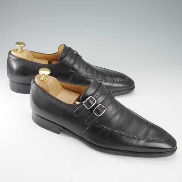 ★(伊)タニノクリスチー SIZE 7.5【定価15万円以上★モンクストラップ/132229】カーフ/黒/メンズ/TANINO CRISCI★i520