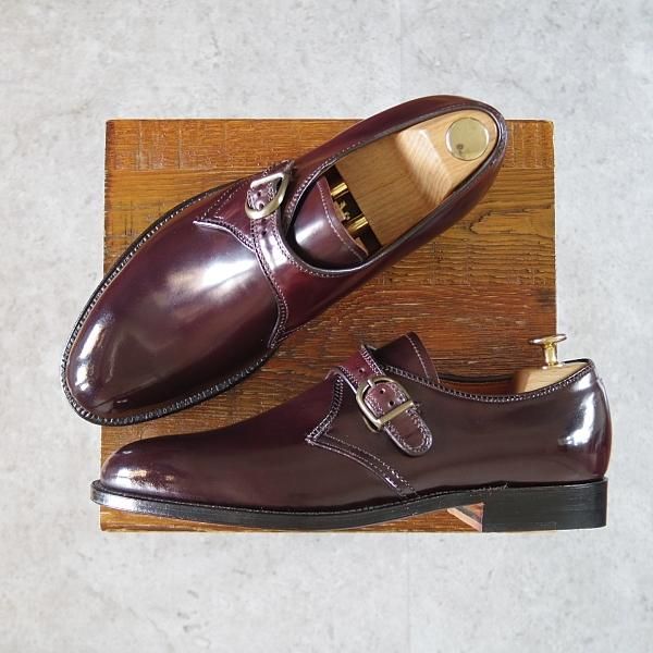 未使用★オールデン 7.5D【定価￥137,500-★コードバン仕様/954/アバディーンラスト】モンクストラップ/赤茶/UNITED ARROWS/Alden★i521