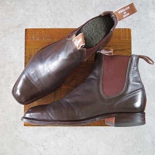 極上★(豪州)アール・エム・ウィリアムス SIZE 7.5【貴重★カンガルー革/シューツリー付き】サイドゴアブーツ/濃茶/R.M.WILLIAMS★i523