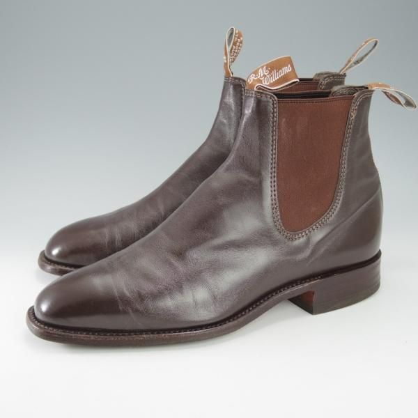 極上★(豪州)アール・エム・ウィリアムス SIZE 7.5【貴重★カンガルー革/シューツリー付き】サイドゴアブーツ/濃茶/R.M.WILLIAMS★i523