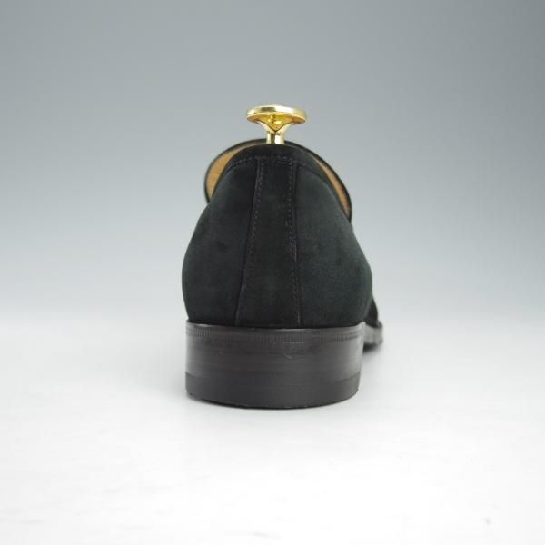 ★(伊)タニノクリスチー SIZE 7【定価15万円以上★ローファー/109675】スリッポン/スエード/黒/メンズ/TANINO CRISCI★i525