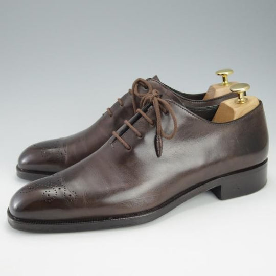 極上★(伊)タニノクリスチー SIZE 7.5【定価15万円以上★最後期のホールカット/136356】カーフ/濃茶/メンズ/TANINO CRISCI★i526