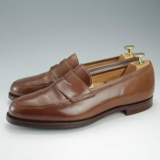 ★クロケット&ジョーンズ 8.5E【定価￥129,600-★ウイスキーコードバン/茶/BOSTON 2】コインローファー/メンズ/Crockett&Jones★i527